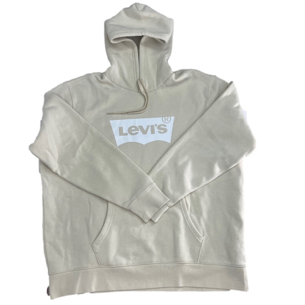 Levi’s Cream Logo Hoodie Pullover Size XL